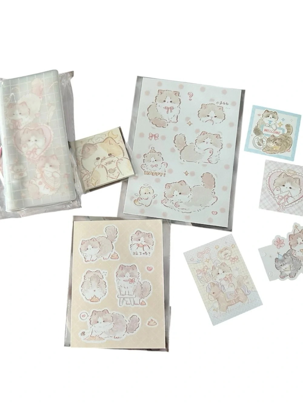 Cute Pastel Small Pets Sticker Set - Pink & Cream